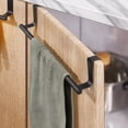 thumbnail image 5 of Barra para toallas sobre armario, soporte para toallas de cocina para puerta de armario, toallero de acero inoxidable para puerta de armario, negro mate, paquete de 2, 5 of 5