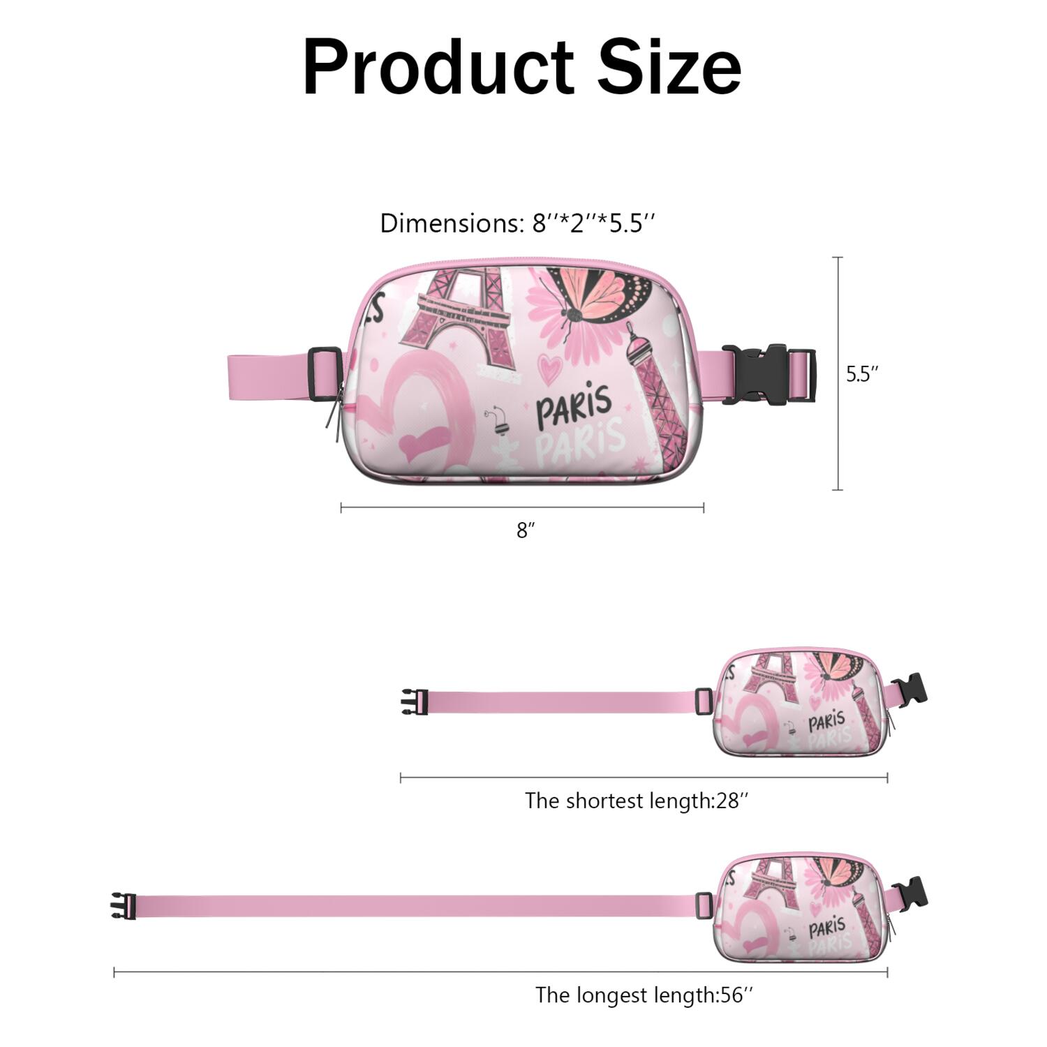 Crossbody Fanny Pack for Sports Enthusiasts Commuters Fashionable Waterproof Fanny Pack with Adjustable Strap for Casual Running Hiking Cycling Tower Sporty Waist Pack