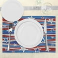 thumbnail image 2 of Ambesonne United States Place Mats Set of 4, Abstract USA Flag, Standard Size, Red Blue and White, 2 of 5