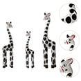 thumbnail image 3 of Wooden Giraffe Sculpture Creative Crafts Animal Figurine for Home Office Decor White Black Multi, 3 of 3