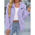 thumbnail image 4 of Chaqueta Suave y Cálida con Cremallera y Larga para Mujer Púrpura L, 4 of 7