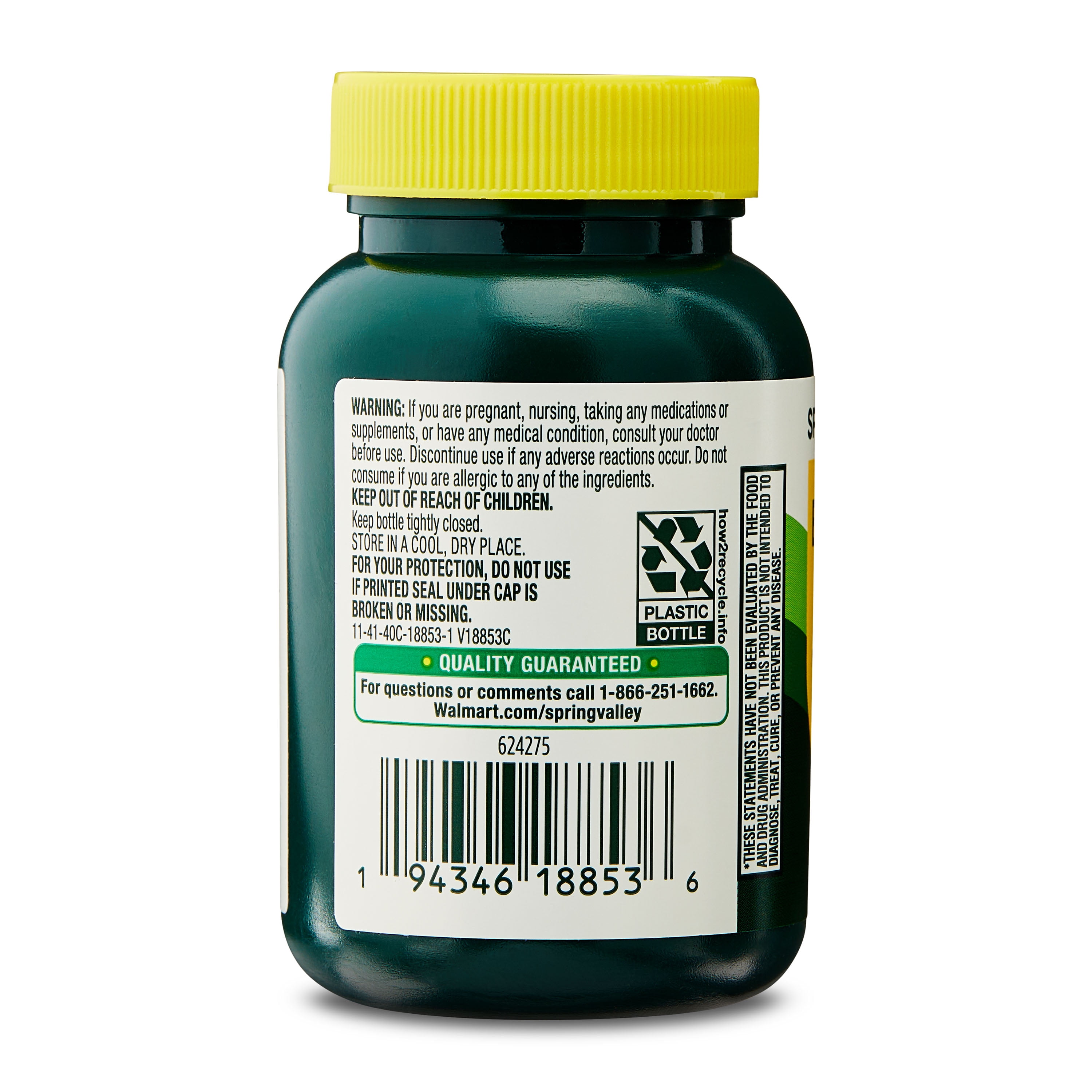 (3 pack) Spring Valley Berberine Metabolism Support Dietary Supplement, 1200 mg, 40 Count