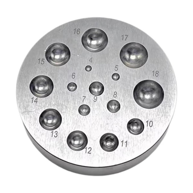 yuksok Bloc Plat de Dapping en Acier pour Bijoux Professionnels Outil de Formage de Métal 15 Trous