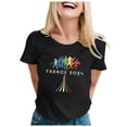 thumbnail image 1 of YDLCAFD T-Shirt à Manches Courtes Col Rond Imprimé Mignon Mode Décontractée pour Femmes de Pâques, 1 of 7
