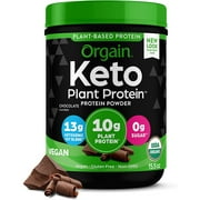 Orgain Organic Vegan Keto 10g Plant Based Protein Powder- Chocolate Flavor, 15.5 oz