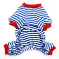 thumbnail image 2 of Pet Dog Puppy Anchor Rudder Embroidery Pattern Stripe Clothes Pajamas Jumpsuit Sleepwear Size M, 2 of 4