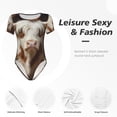 thumbnail image 4 of Balery Cow With Butterflies Body de cuello redondo de manga corta para mujer Tops de manga corta Tops básicos-Large, 4 of 7