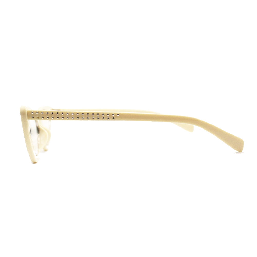 3 Pairs of Women Beige Cat Eye Reading Glasses Diamond Presbyopic Glasses Plastic Readers +2.50