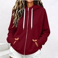 thumbnail image 2 of QQZ Relaxed Fit Zip Up Hooded Sweatshirt Women, Zip Up Sweatshirt Women, Fall Travel Gym Business Casual Daily Outfits, 2 of 6
