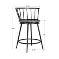 thumbnail image 7 of Weston Home Castor Round Swivel Low Back Windsor Counter Stools, Black (Set of 2), 7 of 7