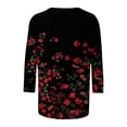 thumbnail image 5 of Patlollav Three Quarter Sleeve Tops Woman Crewneck Cute Shirts Casual Trendy Print Blouses Length T Shirt 2025, 5 of 6