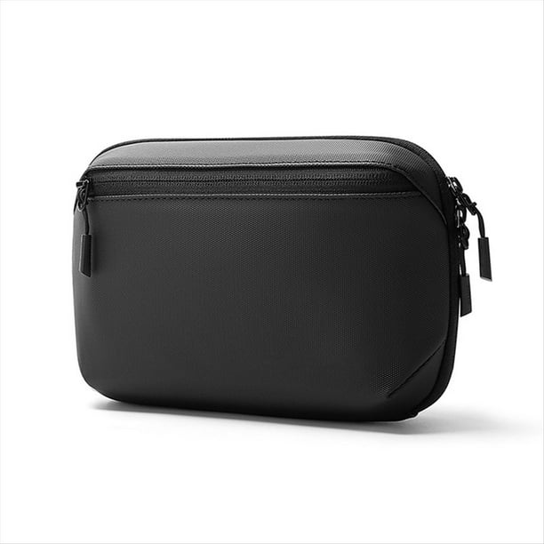 Estuche Organizador Multicapa Impermeable para Dispositivos Tecnológicos, Bolsa Portátil para Guardar Cables de Datos y Cargadores USB, Color Negro.
