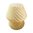 thumbnail image 1 of Lámpara de mesa de escritorio para dormitorio con luz nocturna de vidrio estriado alimentada por USB con 8 W de calor Beige, 1 of 9