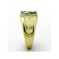 thumbnail image 5 of Men's Stainless Steel 14K Gold Ion Plated Crystal Masonic Lodge Freemason Ring Size 13, 5 of 6