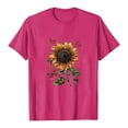 thumbnail image 5 of vigerkar Women's Sunflower Graphic T-Shirts Boho Wildflowers Tee Tops Summer Vintage Short Sleeve Casual Holiday Tops (Hot Pink, M), 5 of 5