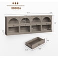 thumbnail image 2 of Extra Long Arched 78.7" Console Tables for Entryway, 3-Tier Sofa Table with 4 Drawers & Open Shelves, Narrow Long Accent Table for Living Room Hallway, Grey, 2 of 9