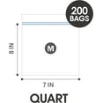 thumbnail image 4 of Quart Double Zipper Food Storage Bags, 200 Bags, BPA-Free, 4 of 7