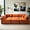 Burnt Orange, variant on Cognac Vegan Leather 6 Modular Couch - Mid-century Modern Look With Static- Upholstery 6 Modular, Comfortable Foam