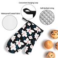 thumbnail image 3 of Pofeuu Lilies Flowers Print Oven Mitts and Pot Holders 4 pcs Set,High Heat Resistant 500 Degree Extra Thicken Long Kitchen Cotton Oven Glove for Cooking, 3 of 6