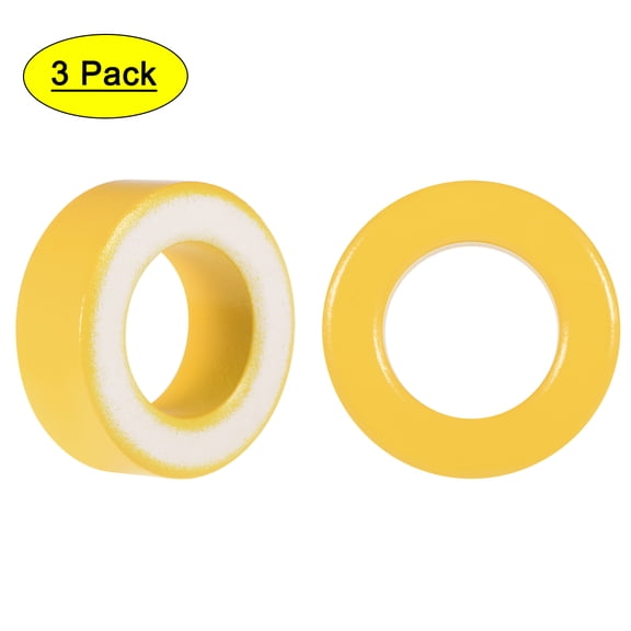 3pcs 24 x 40.3 x 15mm Ferrite Ring Iron Powder Toroid Cores Yellow White