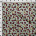 thumbnail image 3 of oneOone Cotton Silk Dusty Green Fabric Banana & Strawberry Fruits Quilting Supplies Print Sewing Fabric By The Yard 42 Inch Wide, 3 of 4
