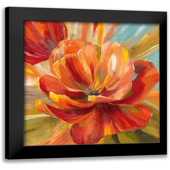 Nan 12x12 Black Modern Framed Museum Art Print Titled - Island Blossom II