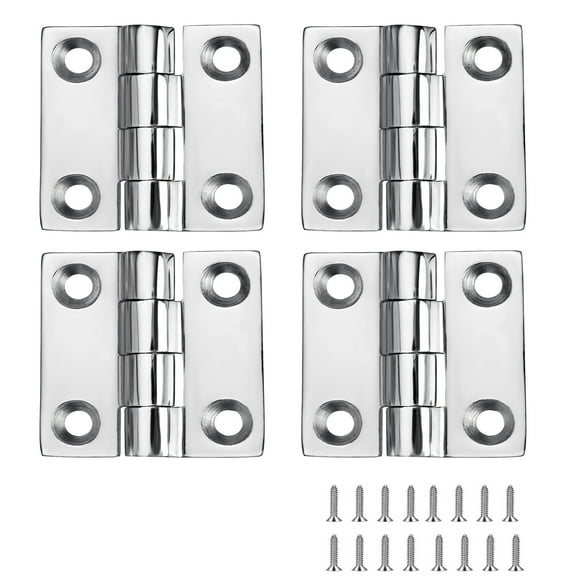 Heavy Duty Boat Butt Hinges Stainless Steel Marine Grade, 2 x 2 inches (50 X 50 mm), 316 Stainless Steel Hatch Hinge with Screws (4 PCS)