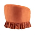 thumbnail image 4 of Swivel Barrel Accent Chair, Velvet Upholstered Single Sofa Chair with Metal Base, Modern Comfy Living Room Chairs with Curved Armrest for Living Room, Bedroom, Lounge, Orange, 4 of 7