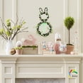 thumbnail image 5 of 18" Easter Bunny Wreath – Small Bunny Shape Wreath with Green Berry and Egg Decorations, Front Door Easter Decor, Spring Wreaths for Home and Porch, 5 of 6