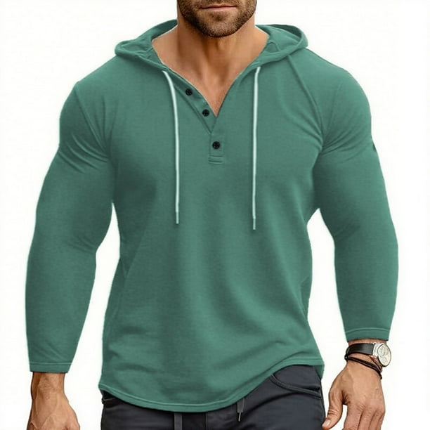 pstuiky camisa de manga larga para hombre, Blusa/camisa informal y de moda para hombre, de color liso y con cuello vuelto Tops casuales para hombres s