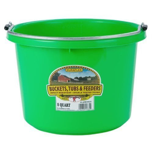 Miller Manufacturing Flat Back Bucket for Dogs and Horses Green 20-Quart 