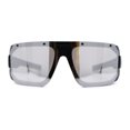 thumbnail image 4 of Locs Color Mirror Oversized Wrap Around Gangster Plastic Biker Sunglasses [Silver Mirror], 4 of 7