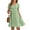 Green Floral Print, variant on Women's Summer Casual Midi Dress Beach Short Sleeve Dresses with Pockets