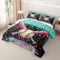 thumbnail image 3 of Homewish Pink Teal Drippy Baseball Bat Print Quilt Full,Colorful Sports Full Bedspread Sets For Kids Boys And Girls,3 Pieces, 3 of 7