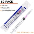 thumbnail image 4 of Jeringa Luer Lock de 3 ml, 18 G, 1,5 cm, paquete de 50 unidades para laboratorios científicos, 4 of 7