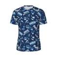 thumbnail image 5 of Wukai Blue Bus Print Men's Short-Sleeved Mesh T-Shirt,Quick-Dry Short Sleeve Workout T-Shirt-, 5 of 8
