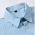 thumbnail image 7 of Mens Summer Textured Shirt Casual Button Down Business Short Sleeve Shirts Stylish Beach Cotton Linen T Shirts, 7 of 7