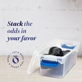 thumbnail image 2 of 5 Pack Small Clear Plastic Storage Bins with Latching Lids, 7.5 Quart, Blue, 2 of 18