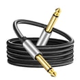 thumbnail image 1 of Cable de instrumento de 6,35 mm, 12 pies, color plateado, conector mono premium de 6,35 mm, cable TS de 1/4 ", cables de conexión para guitarra desequilibrados/cable de instrumento macho a macho con c, 1 of 1