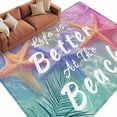 thumbnail image 2 of Summer Washable Living Room Rugs 5'x7', Life Is Better At The Beach Yellow Blue Starfish Low Pile Throw Large Area Rugs Non-Slip Sturdy Edge Binding Carpet for Dining Room Bedside Kitchen, 2 of 9