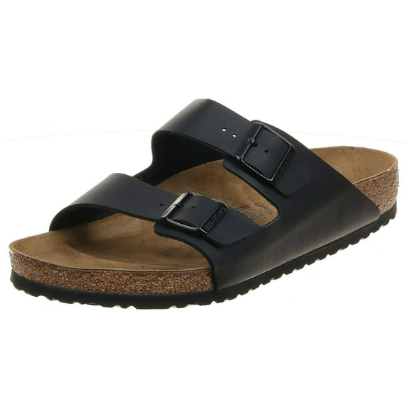 Birkenstock Men's Soft Footbed Arizona SFB Tobacco Ol Lt, Black Oiled Leather, 8-8.5