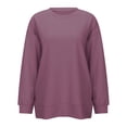 thumbnail image 2 of NINGMENG Hauts pour Femmes Couleur Unie Col Rond Manches Longues Tricotés Légers Chandail Tee-Shirts Vêtements de Sport, Violet, m, 2 of 8