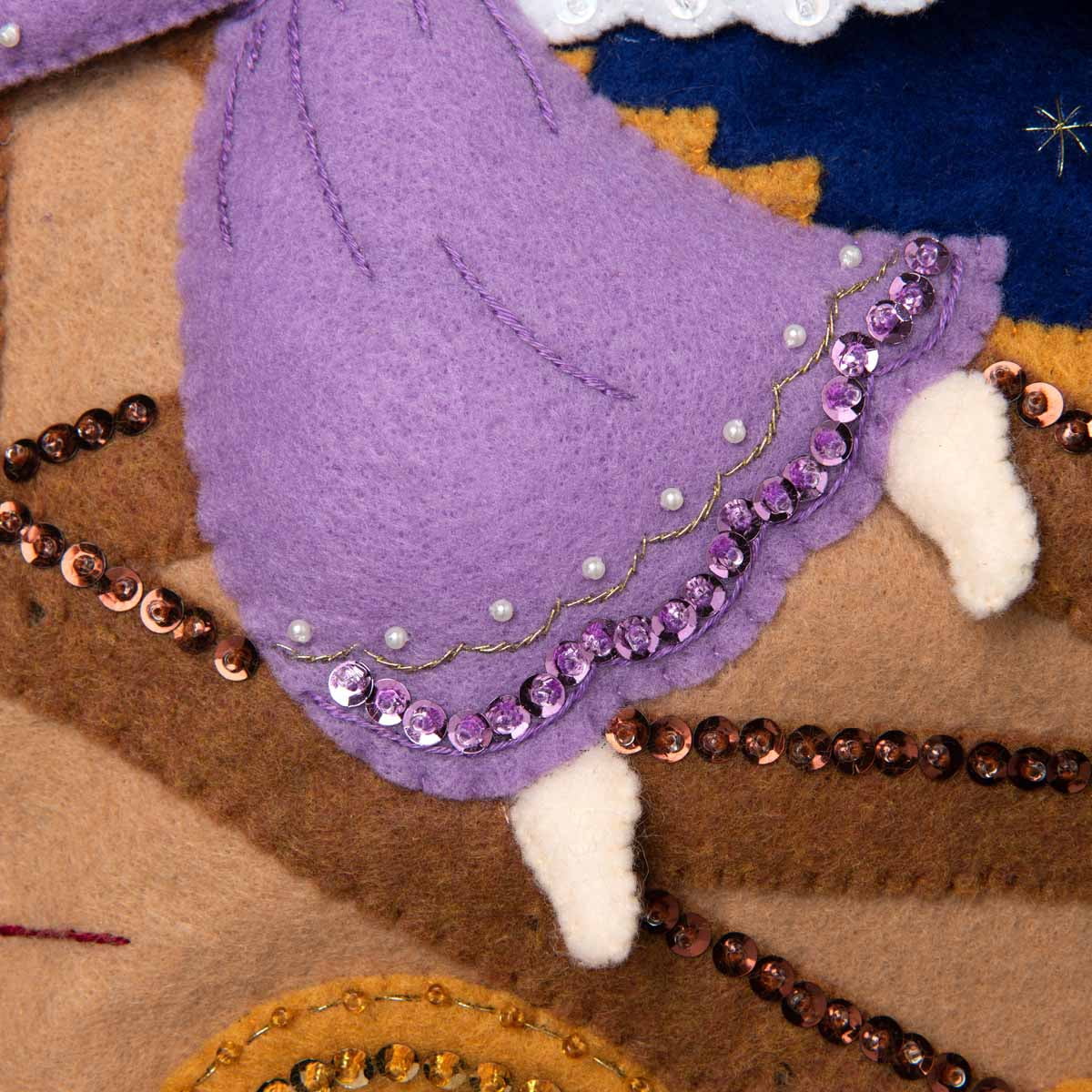 Bucilla Felt Applique DIY Holiday Wall Hanging Kit, Away in the Manger, 16" x 22"
