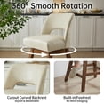 thumbnail image 6 of Vknow Furniture Distressed Faux Leather Swivel Bar Stools Set of 2 Cutout Backrest Solid Wood Legs for Kitchen Island Counter Chairs,Beige, 6 of 9