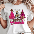 thumbnail image 2 of Howdy Pink Christmas Western Christmas T-Shirt, Leopard Print Retro Holiday Tee, 2 of 8