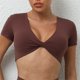 thumbnail image 1 of 2024 Pad Fitness mujeres gimnasio Yoga Top corto cultivo Yoga camisa camisetas deportivas ropa de entrenamiento ropa de ejercicio, 1 of 5