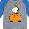 thumbnail image 3 of Peanuts - Snoopy Woodstock Pumpkin - Toddler & Youth Raglan Graphic T-Shirt, 3 of 5