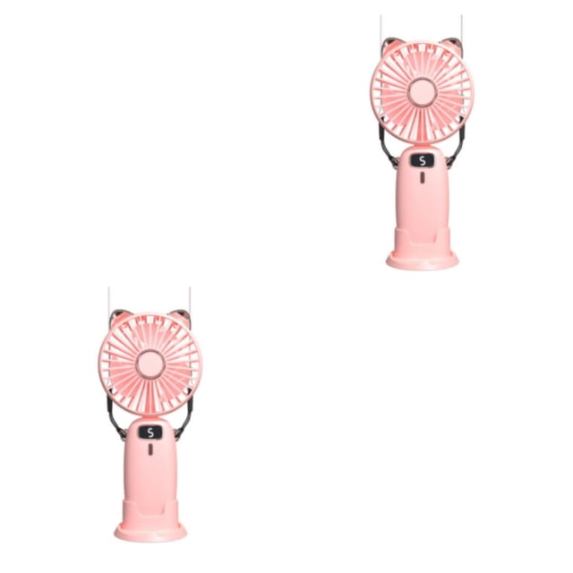 Ventilador portátil Cateissary Plegable Lindo Escritorio de mano Cuello colgante Motor sin escobillas rosa tipo 4 2Conjunto