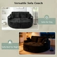 thumbnail image 4 of Harper & Bright Designs Oversized Foam Chaise Indoor Lounge, Chenille Boneless Curved Lounge Couch, Compressed Floor Single Sofa Chair with Two Cup Holders for Living Room, Black, 4 of 18