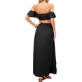 thumbnail image 6 of EASYBRA Womens Sexy Two Piece Vacation Set Sleeveless Top Long Split Maxi Skirt Beach Cover Up Outfit, 6 of 7